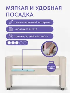 Диван Берри кремовая экокожа — фото 5