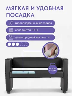 Диван Берри черная экокожа — фото 5