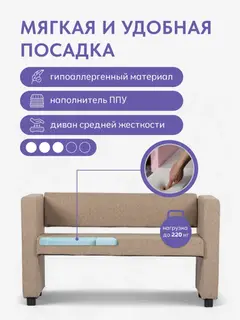 Диван Берри бежевая рогожка — фото 5