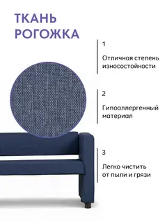 Диван Берри синий рогожка — фото 7