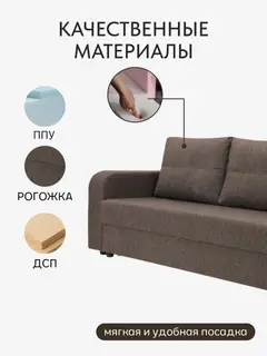 Диван Торонто Лайт медово-коричневый рогожка — фото 3