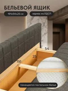 Диван Вентура черный рогожка — фото 10