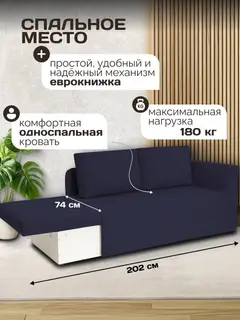 Диван Чилл синий рогожка — фото 5