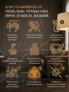 Диван Морис мокко рогожка — фото 9