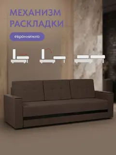 Диван Мичиган кофейный рогожка — фото 3