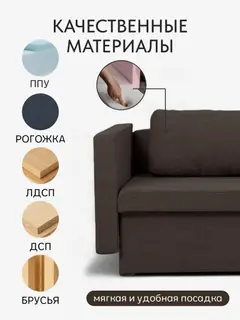Диван Тео кофейный рогожка — фото 3