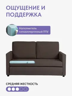 Диван Сольста темно-коричневый рогожка — фото 6
