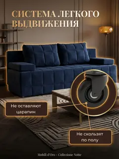 Диван Вентура синий велюр — фото 8