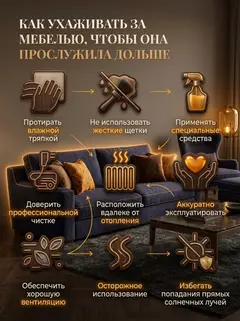 Диван Морис синий велюр — фото 11