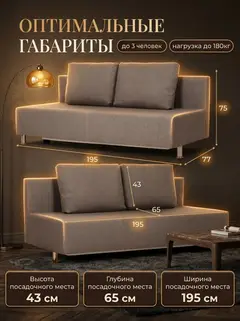 Диван Парма мокко рогожка — фото 2