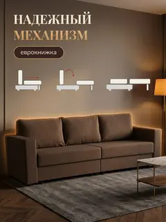 Диван Аликанте кофейный рогожка — фото 3