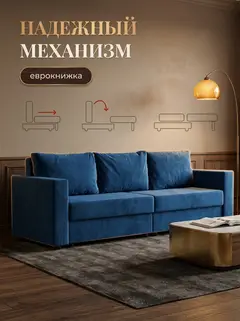 Диван Аликанте синий велюр — фото 3