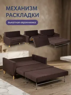 Диван Этра шоколадный велюр — фото 3