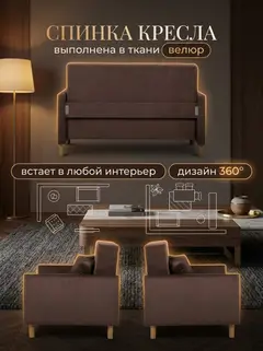 Диван Этра шоколадный велюр — фото 7