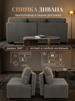 Диван Бойсе, 195×78×73 см — фото 8