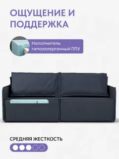 Диван-кровать Финикс синий рогожка — фото 4