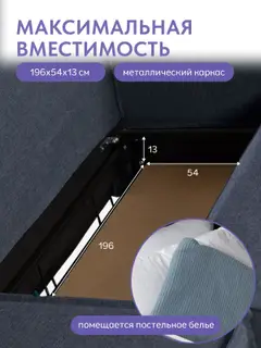 Диван-кровать Финикс синий рогожка — фото 5