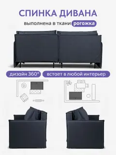 Диван-кровать Финикс синий рогожка — фото 7