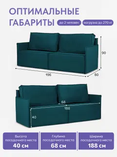 Диван-кровать Финикс изумрудный велюр