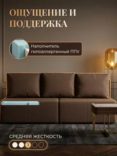 Диван Бойсе кофейный рогожка — фото 4
