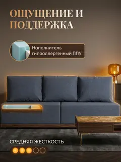 Диван Бойсе синий рогожка — фото 5