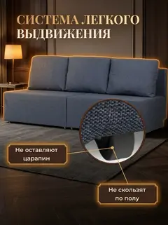 Диван Бойсе синий рогожка — фото 9