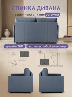 Диван Сиеста синий рогожка — фото 7