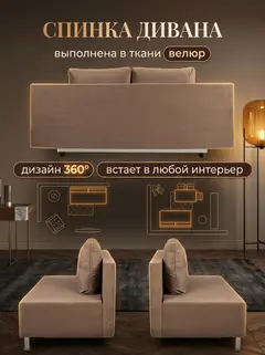 Диван Парма коричневый велюр — фото 8