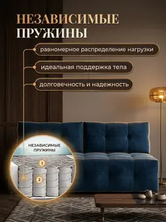 Диван Ноттингем синий велюр — фото 9