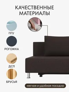 Диван Палермо кофейный рогожка — фото 3