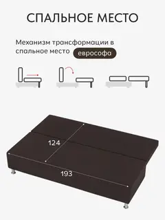 Диван Палермо кофейный рогожка — фото 4