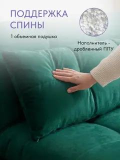 Диван Норд 100 зелёный микровелюр — фото 3