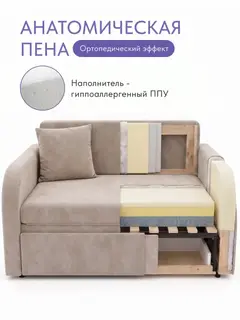 Диван Веста бежевый велюр — фото 4