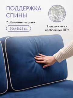 Диван раскладной 198см. Уно на кухню еврокнижка, независимы пружинный блок — фото 3