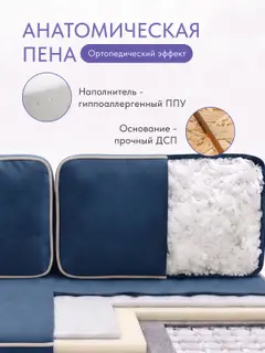 Диван раскладной 198см. Уно на кухню еврокнижка, независимы пружинный блок — фото 4