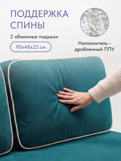 Диван раскладной 198см. Уно на кухню еврокнижка, независимы пружинный блок — фото 3