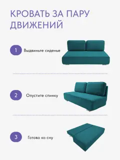 Диван раскладной 198см. Уно на кухню еврокнижка, независимы пружинный блок — фото 5
