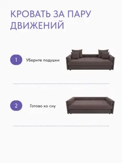 Тахта диван 195 см. Крета независимый пружинный блок, велюр шоколадный, с ящиком для хранения — фото 5