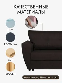 Диван Амстердам кофейный рогожка — фото 4