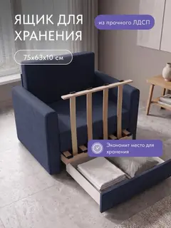 Кресло Виллио синий рогожка — фото 7