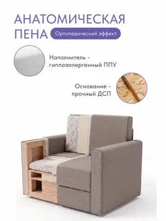 Кресло Виллио бежевый рогожка — фото 4