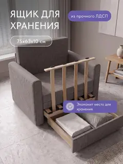 Кресло Виллио бежевый рогожка — фото 7