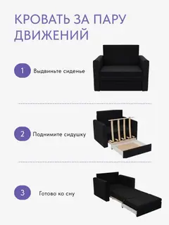 Кресло Виллио черный велюр — фото 5