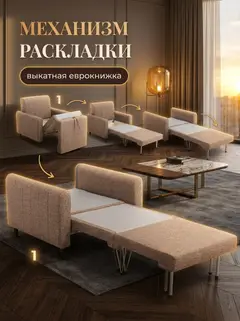 Кресло Хэппи мокко рогожка — фото 3