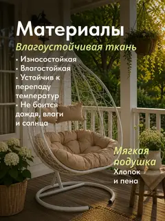 Кресло Ибис белый/бежевый — фото 5
