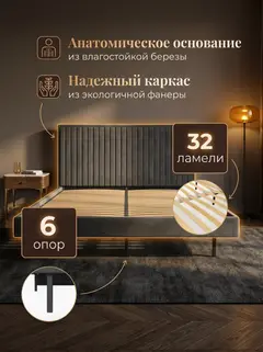 Сонна-140 серый велюр - миниатюра 3