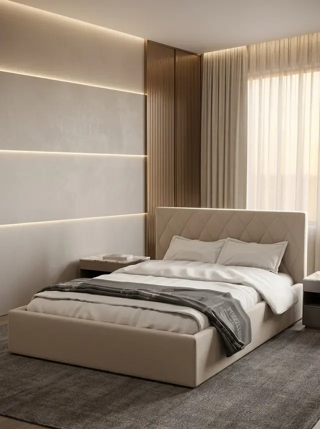 Кровать Марбелья 160х200 бежевый велюр, 210×168×81 см