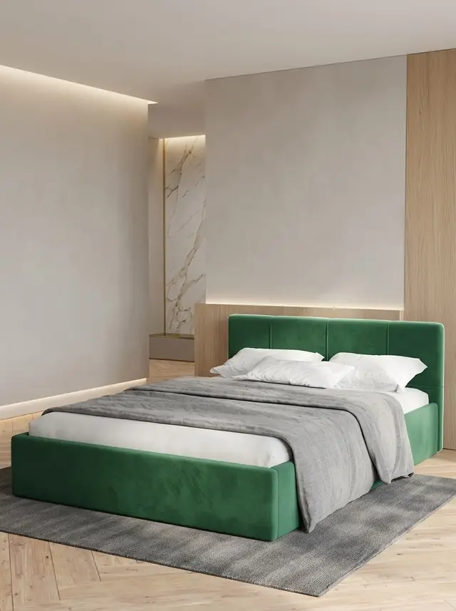 Кровать Ноттингем 160х200 изумрудный велюр, 210×168×81 см
