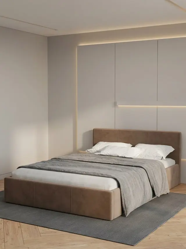 Кровать Ноттингем 160х200 шоколадный велюр, 210×168×81 см