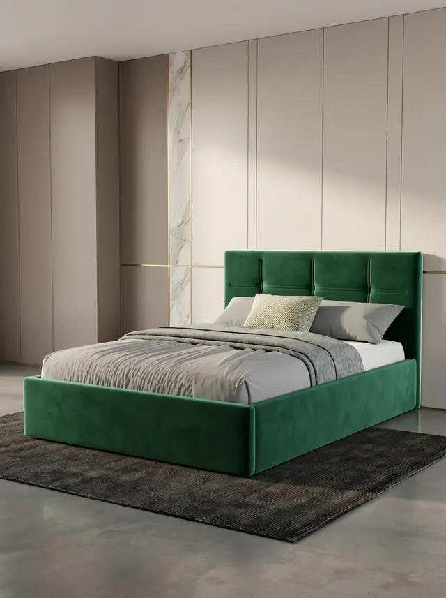Кровать Ноттингем 120х200 изумрудный велюр, 210×128×81 см